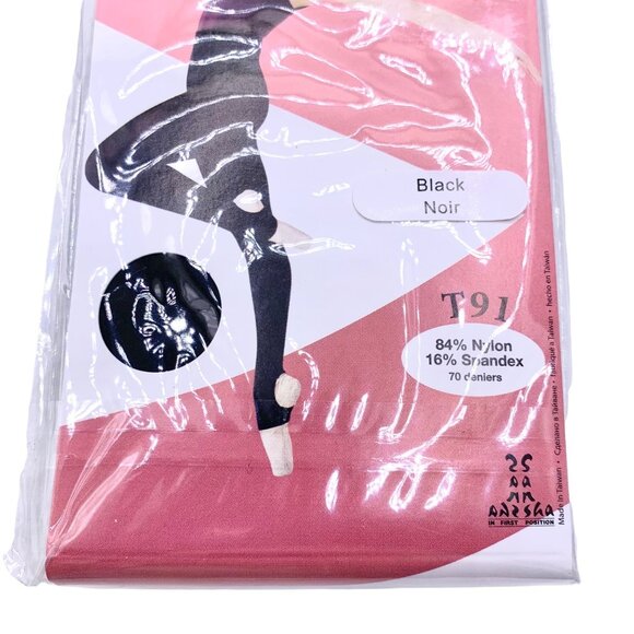 New Sansha Stirrup Black Child’s M/L Tights Pack of 3, T91 Dance Jazz Lyrical - Picture 5 of 10